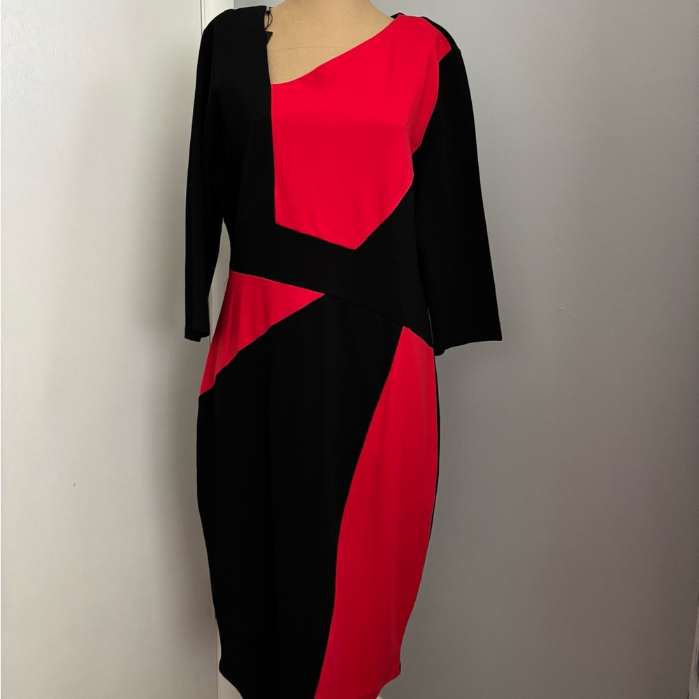 Homeyee Red and Black Asymmetrical Sheath Dress, never worn